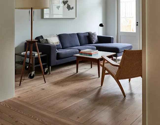 Promotional image of a living room, provided by Sawkill Lumber