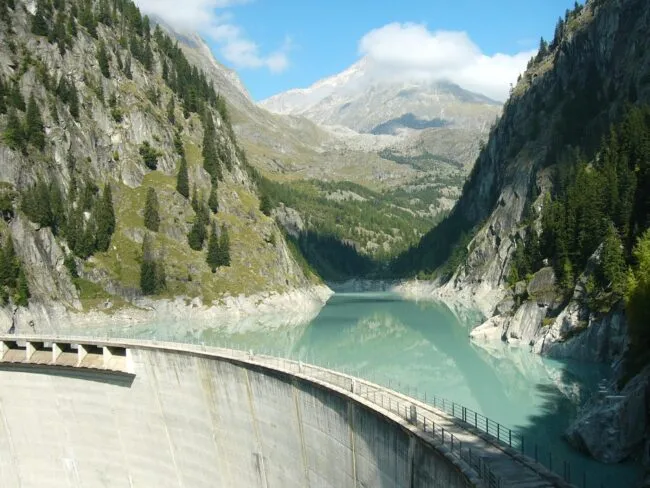 The Gebidem arch dam in Switzerland