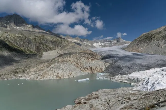 The Rhône glacier in the Swiss Alps