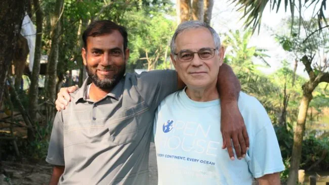 Mike Steckler and Bachchu pose for a photo