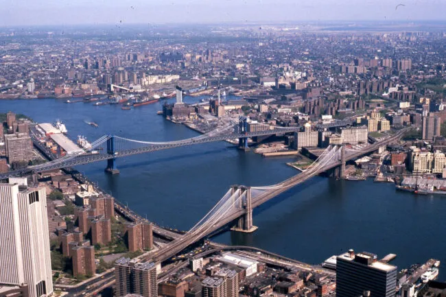Manhattan and Brooklyn bridges on the East River New York City 1981 650x433.jpeg