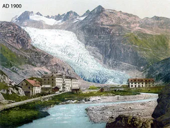 rhone glacier finely tuned to climate changes
