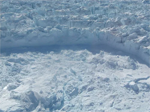A portion of the calving front of Jacobshavn