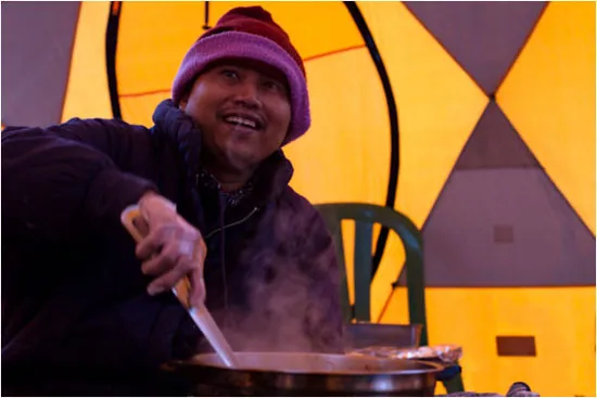 Diesel powers the generators—but the cook fuels the camp