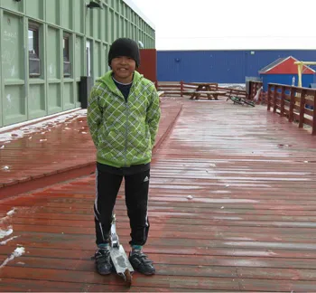 Greenland youth smiling for his photo (credit Indrani Das)
