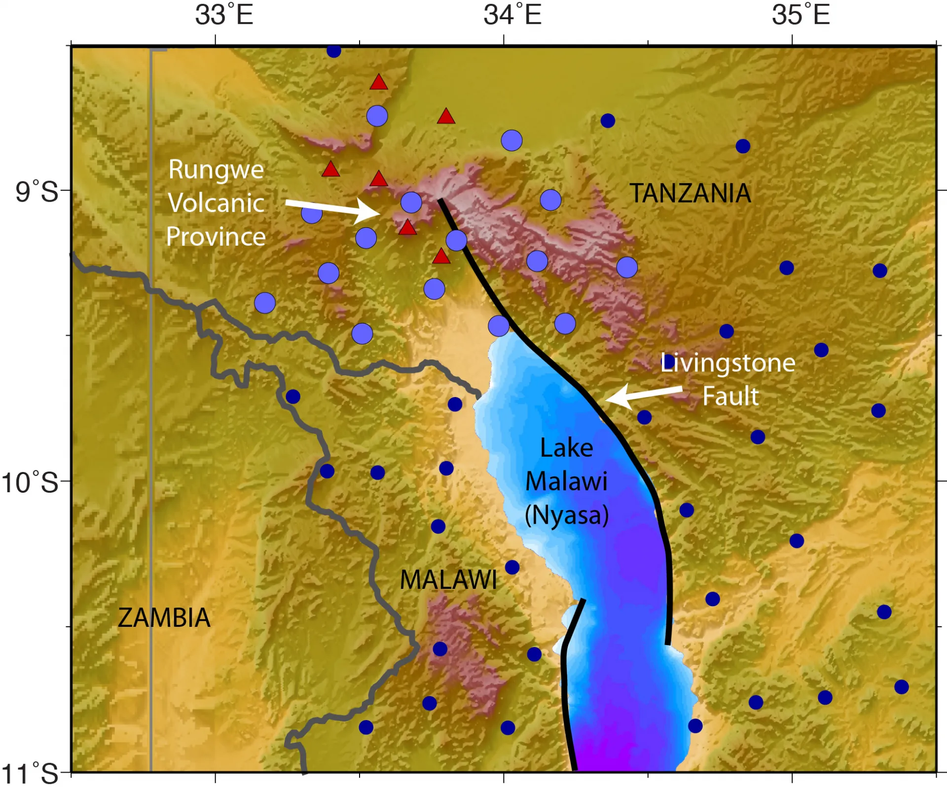 imaging beneath the southernmost volcanoes in the east africa rift