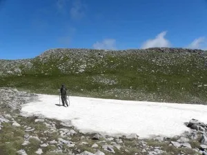 Pollini is high enough to have snow in summer. Credit: Meg Reitz.