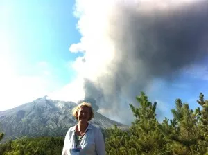 Plank at the eruption of Sakurajima in Japan, July 2013 