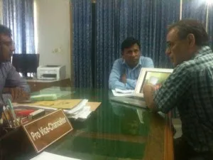Meeting the the Vice Chancellor of the University (left) and the Dean who helped us with arrangements
