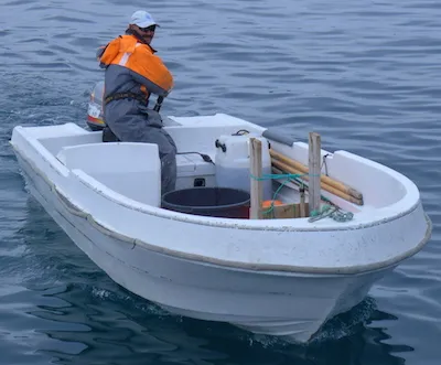 Gabriel Petersen navigates his Poca 500GR into position for loading our equipment. (Photo M. Turrin)