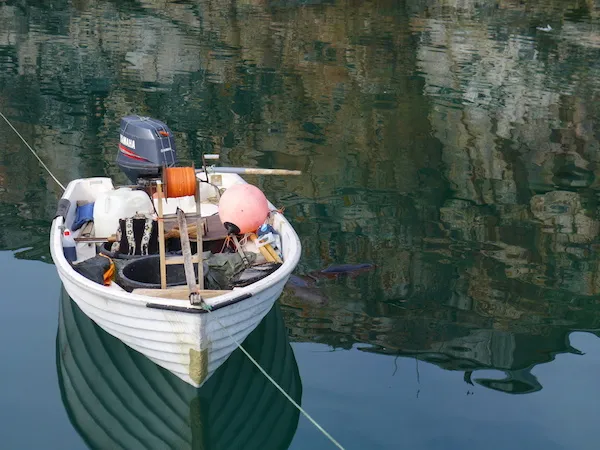 Fishing and hunting is still the main livelihood of the Kullorsuaq community.  This type of small Poca 500 with a hand winch was what we found along the waterfront. (Photo M. Turrin)