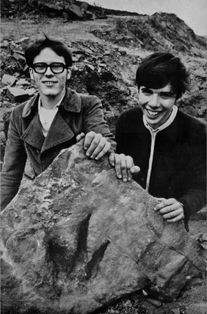 Olsen (left), Lessa, with E. giganteus print, ca. 1970