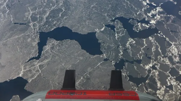 Sea ice covers much of the polar oceans both in the Arctic and Antarctic during the winter months.  Unlike the ice sheet which forms over land, sea ice freezes directly on the surface of the ocean when the temperature is cold enough. It influences our Earth's climate, and holds a critical place in the food web in these regions.