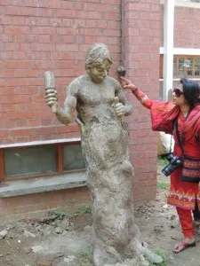 One of the sculptures we saw at the Art Institute in Bangladesh near the National Museum and Shahbag Square.