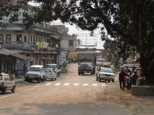 A view down the street in Kolasib in northern Mizoram