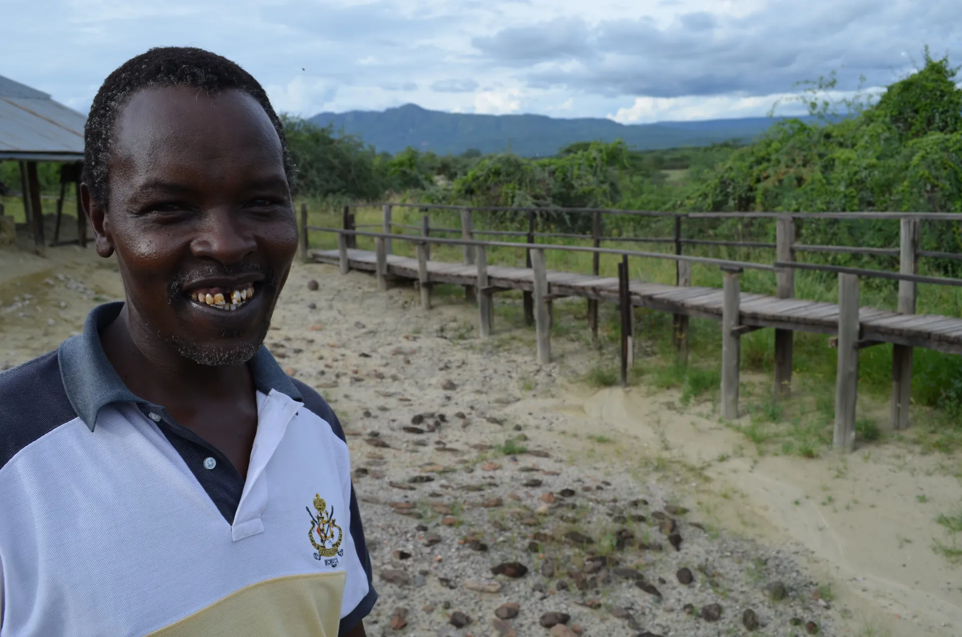 At a site called Olorgesalie, thousands of stone axes dating back as a million years have been found. Foreground, Bonface Kimeu, a professional fossil hunter. 