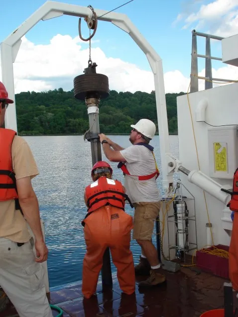 Coring in the Hudson River 