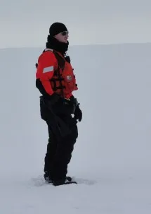 Sampling on the ice also means being aware of your environment. A required component is the Polar Bear watch. Fortunately we have not seen a polar bear when out on the ice. 
