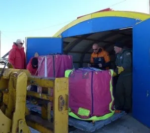 Two gravimeters, one was used last year in test flights in Antarctica with GNS Science from New Zealand, and the second is from Dynamic Gravity Systems purchased through funding by the Moore Foundation. (Photo K. Tinto)