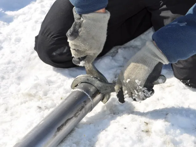 The primary equipment used for coring the lake bed is a long, hollow steel tube. (Photo courtesy of William D'Andrea)