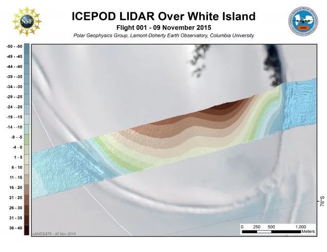 White Island in the Ross Ice Shelf of McMurdo (processed by S. Starke)
