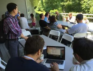 Teams of geochemists and biologists brainstorm ways to collaboratively explore GEOTRACES data.