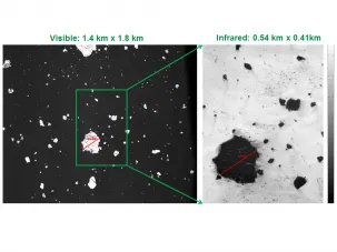 A visible and infrared imagery of sea ice in the Arctic.