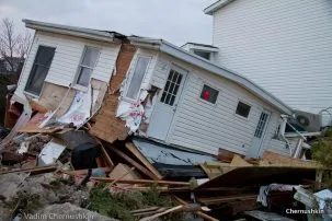 home knocked off its foundations