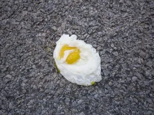 fried egg on pavement heat wave