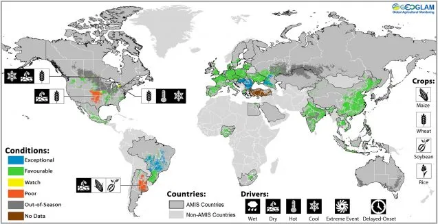crop yield anomalies for la nina 2018