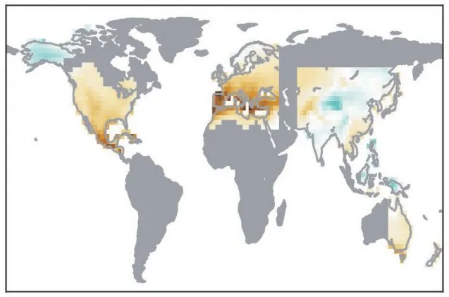 map of future changes in moisture levels