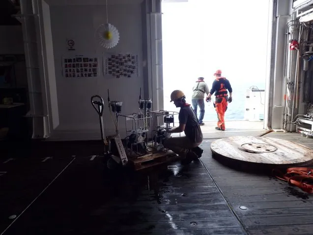 Frank Pavia prepares pumping apparatus
