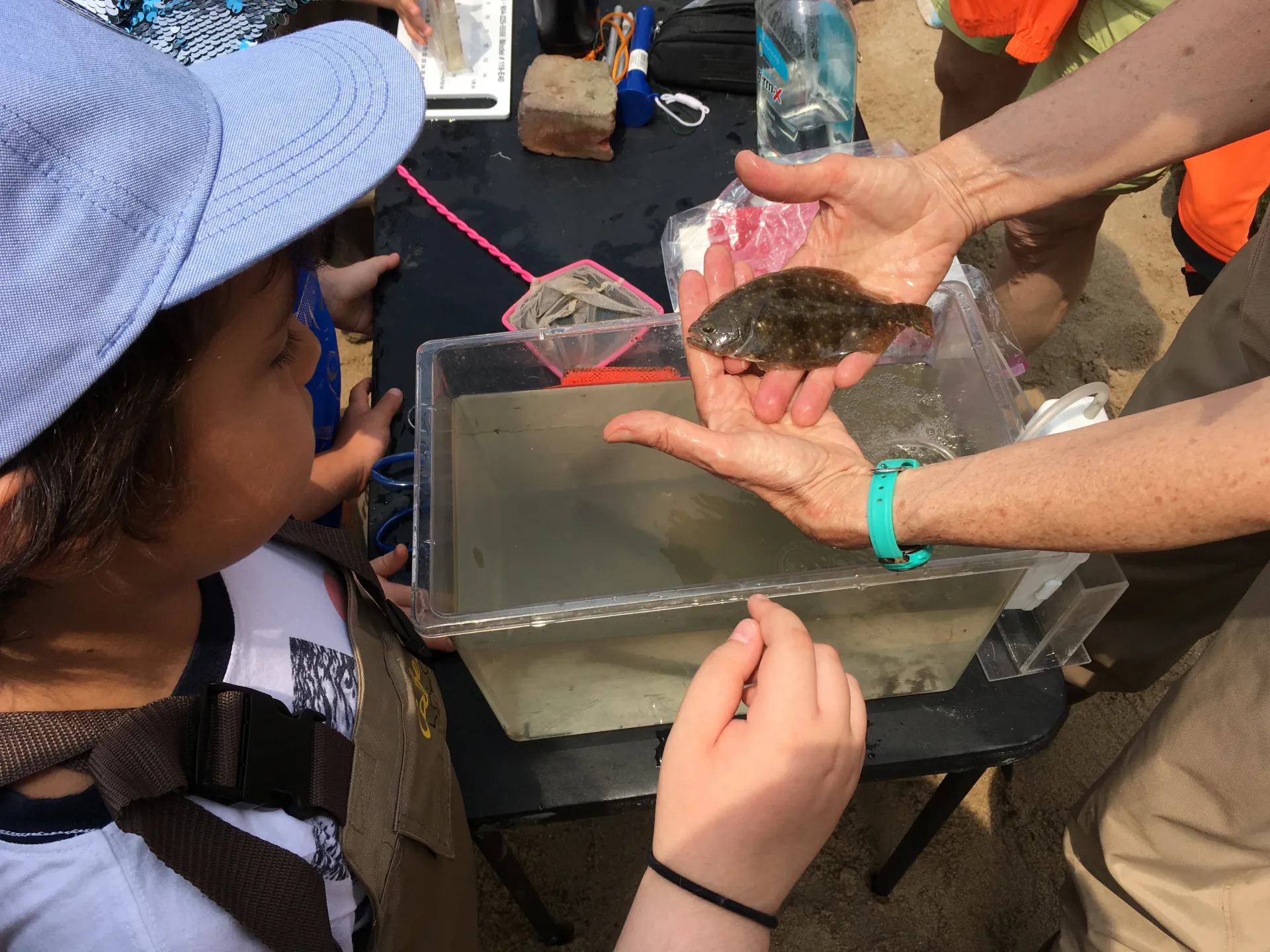 flounder and girl