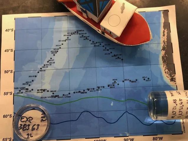 map of ship's path