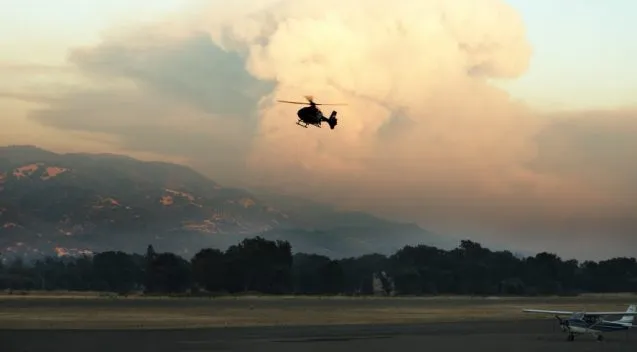 A 2018 wildfire burns in Ukiah, California