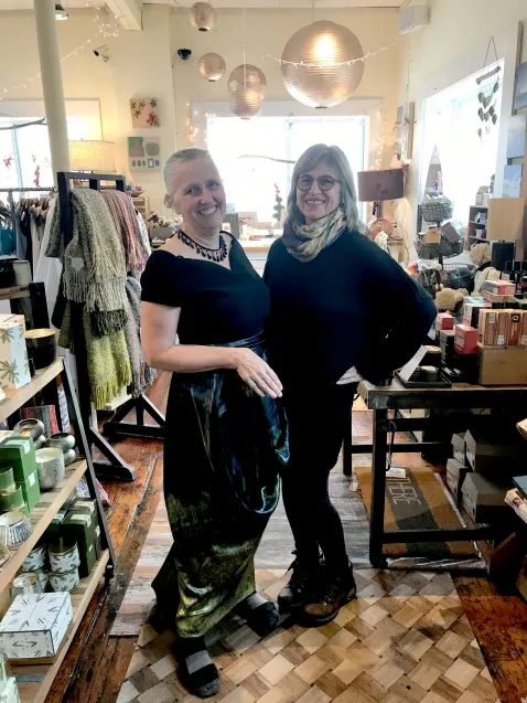Robin Bell and dressmaker Maria Louisa 
