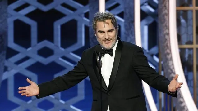 Joaquin Phoenix speaking at event