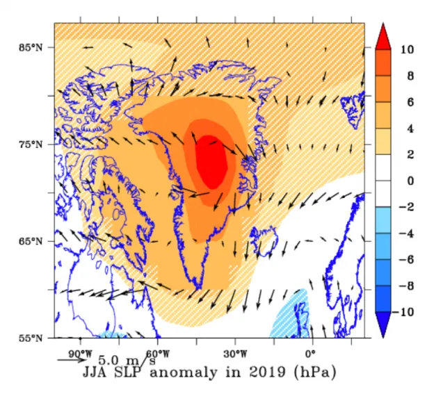 Average pressure over Greenland