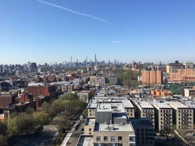 view of new york city from a tall building