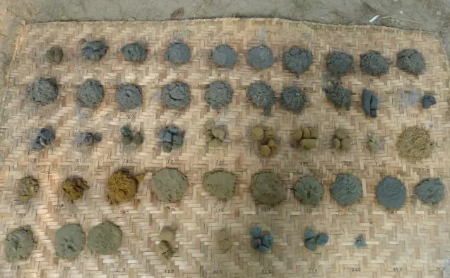 sediment samples in a variety of colors