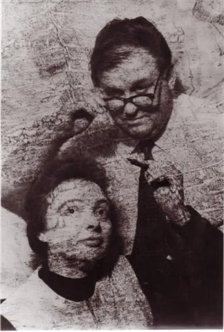 Marie Tharp and Bruce Heezen peer through a map transparency