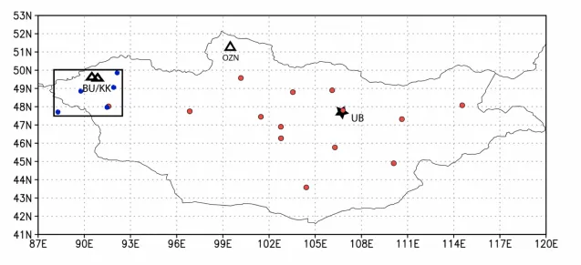 map of study sample sites