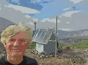 Nick Frearson in the caldera