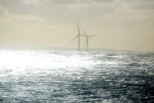 wind turbines in the ocean