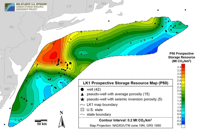 map of offshore CO2 storage capacity