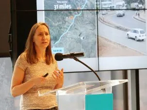 Jackie Klopp giving a presentation